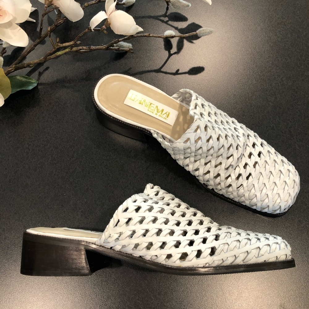 Ipanema Carey White Woven Leather Heeled Mules
